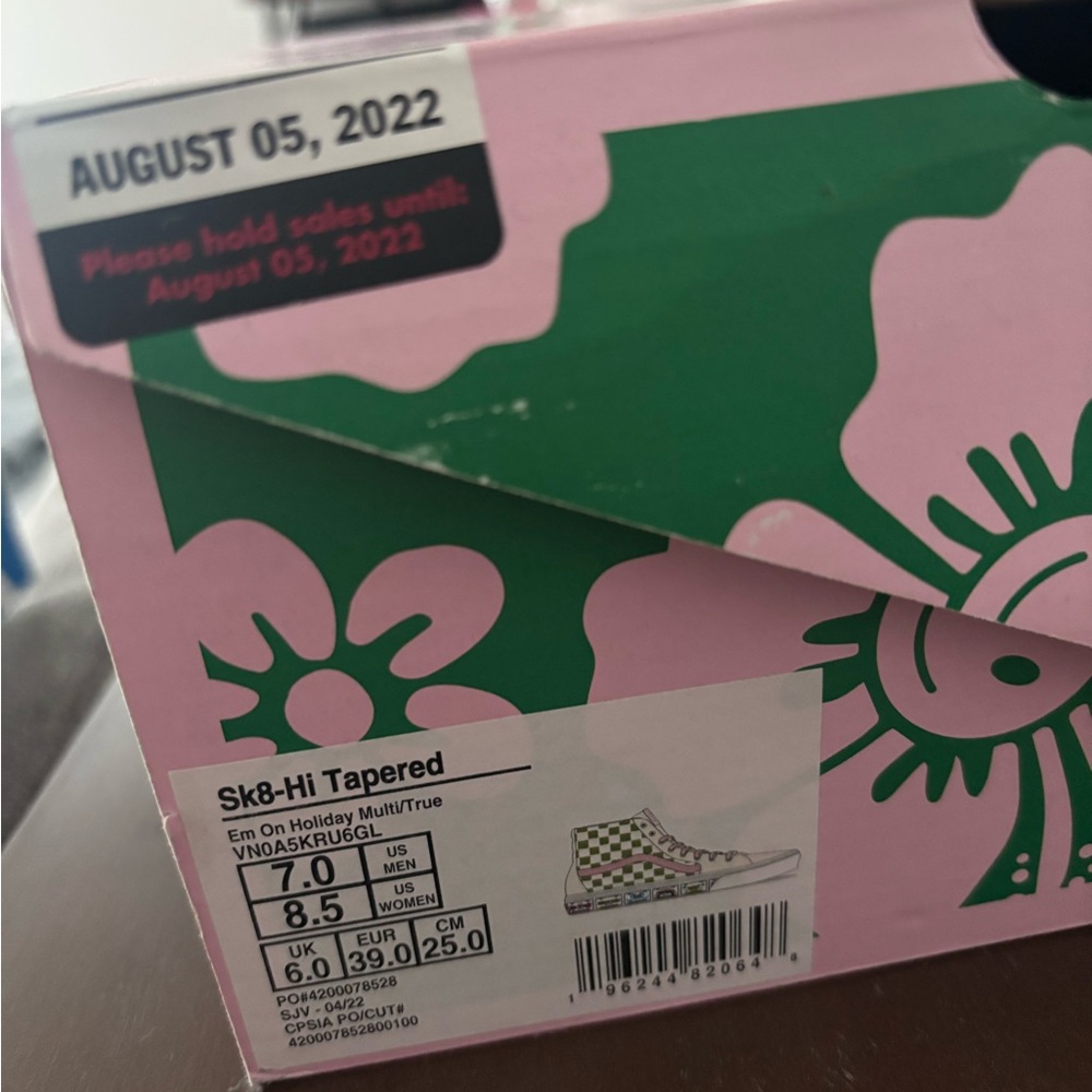 Vans Checkerboard Sneakers with Pink and Green Accents x Emma mulholland on holi - Picture 5 of 6